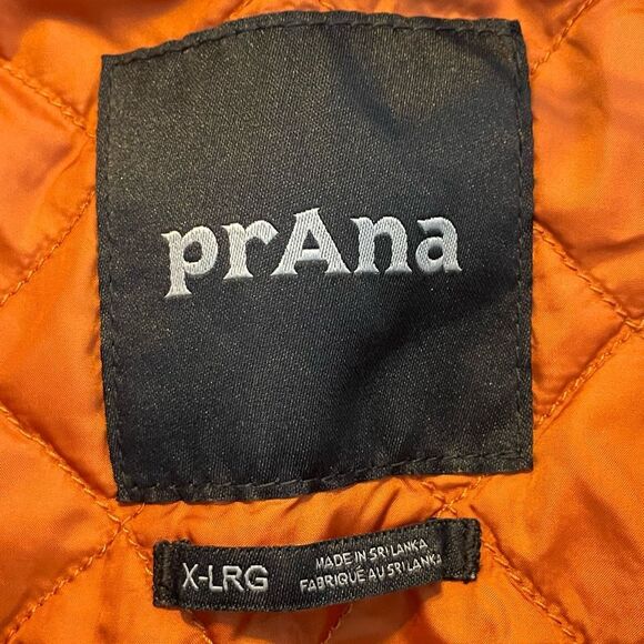 Prana x PrimaLoft Trembly Insulated Vest Stout Brown Cotton Canvas Button Front - Picture 6 of 12